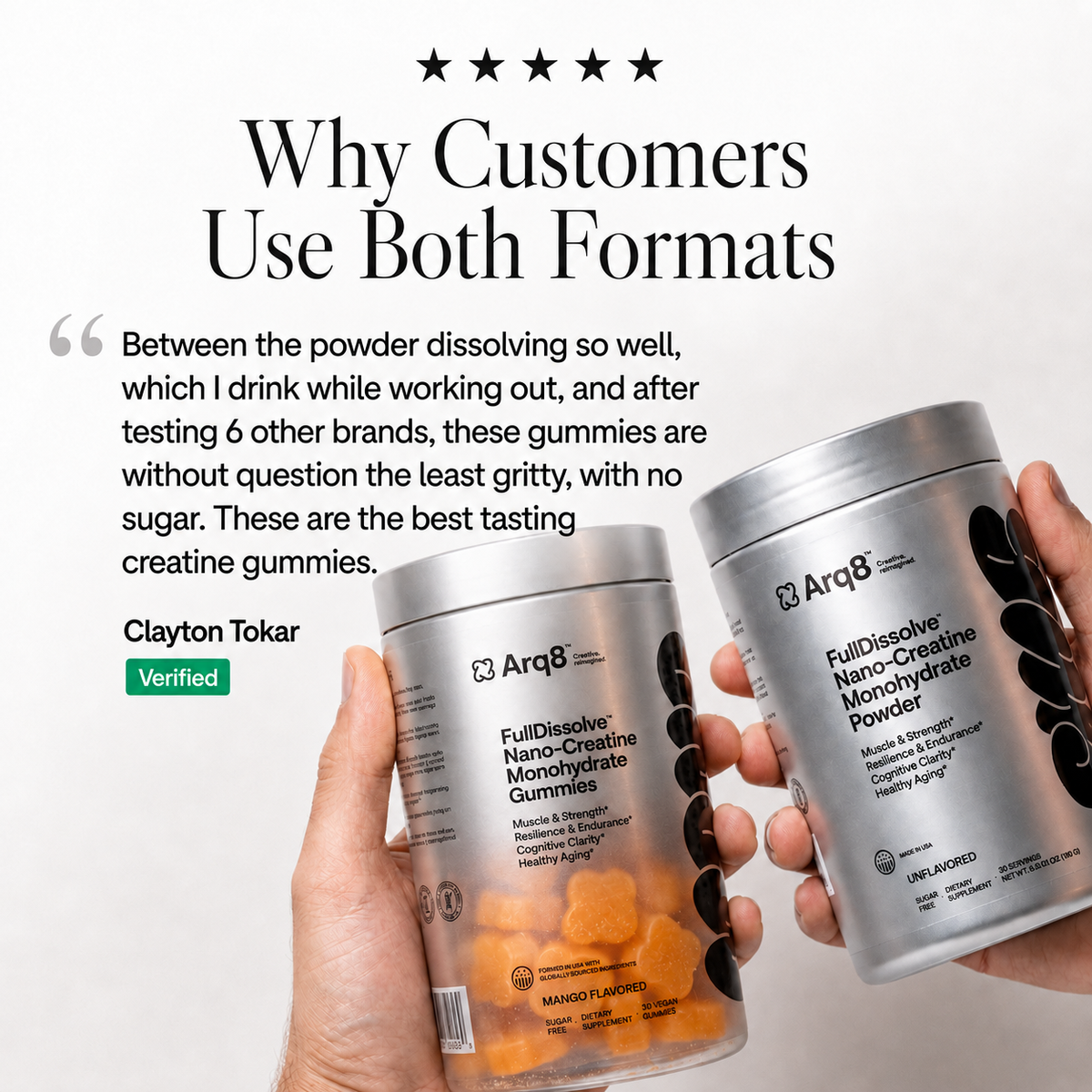 Arq8™ Creatine Powder + Monohydrate Gummies